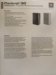 JBL Control 30 Three-Way Passive Indoor/Outdoor Monitor Speaker