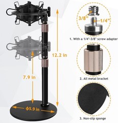 Audio Technica Mic Stand with Shock Mount Foam Table AT2020 Black