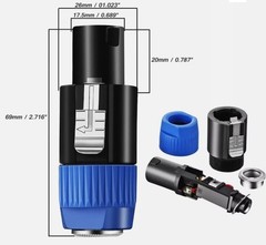 4pc Speakon 4-Pole to 1/4″ TS Female Adapter Converter Jack Connector 4-Pack
