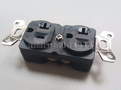1x Pure Copper Rhodium AC Power Receptacle distributor US Socket duplex wall