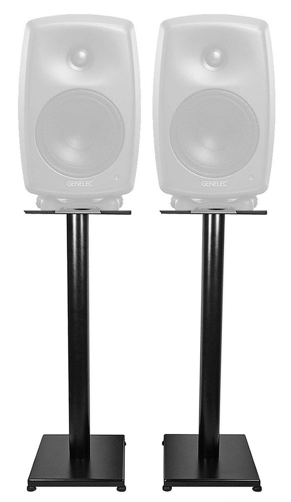 Pair Rockville 29″ Black Steel Speaker Stands For Genelec 8040B Monitors