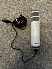 RODE Podcaster USB Broadcast Microphone White and shock mount