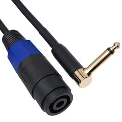12AWG Right Angle 1/4 TS Male to Speakon Female Speaker Adapter Cable