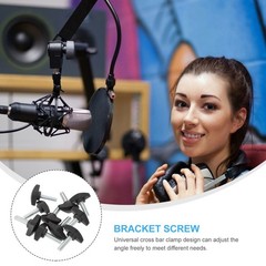 10Pcs Reusable Mic Stand Screws Black PP and Carbon Steel for Mic Clamp