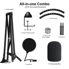 Rode Podmic Stand with Microphone Windscreen and Dual Layered Mic Pop Filter for