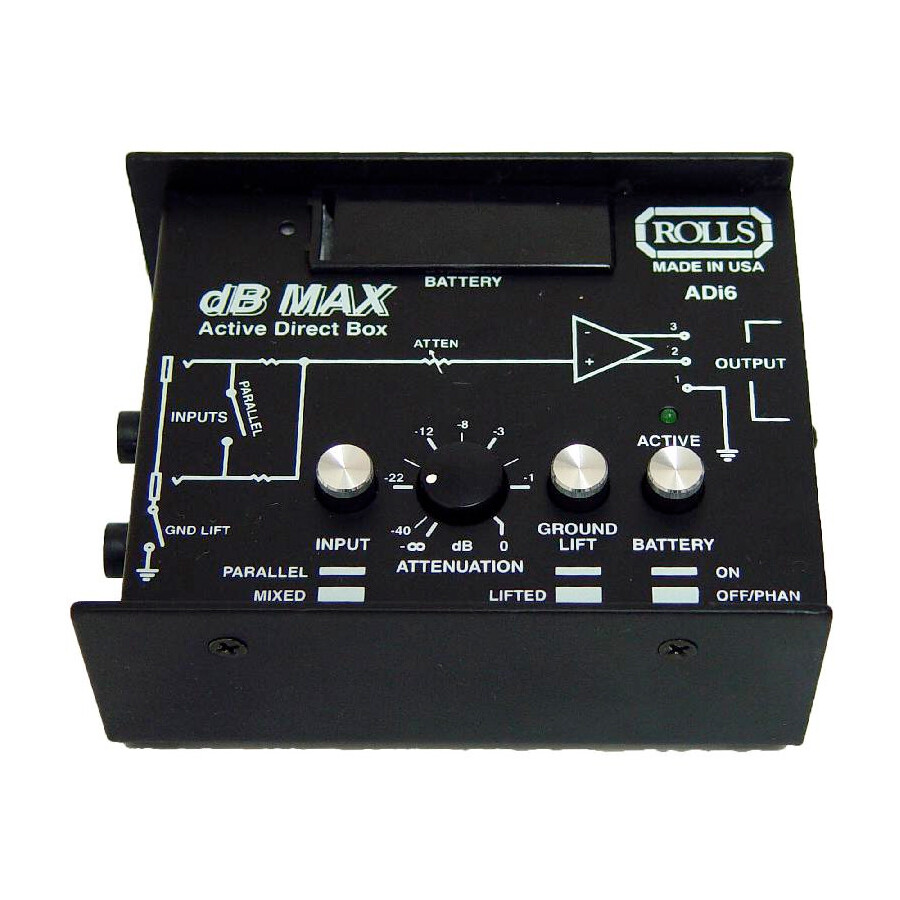 Rolls ADi6 dB MAX Active Direct Box, New!
