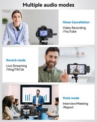 Mini 3-in-1 Lavalier Microphone – 18 Hours Battery for YouTube & TikTok Creators