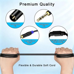 5FT / 1PACK 1/4 TRS to Dual XLR Cable 1/4 Inch 6.35mm TRS to XLR Dual Y-Split