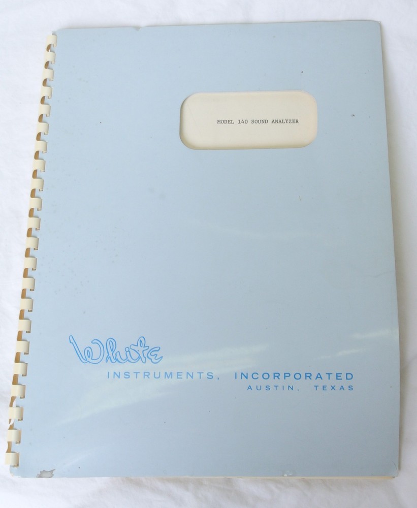 White Instruments Model 140 Sound Analyzer Manual Vintage