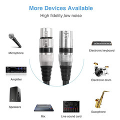 XLR Splitter Cable, 3 Pin Dual XLR Female to Male Patch Y Cable Balanced Microph