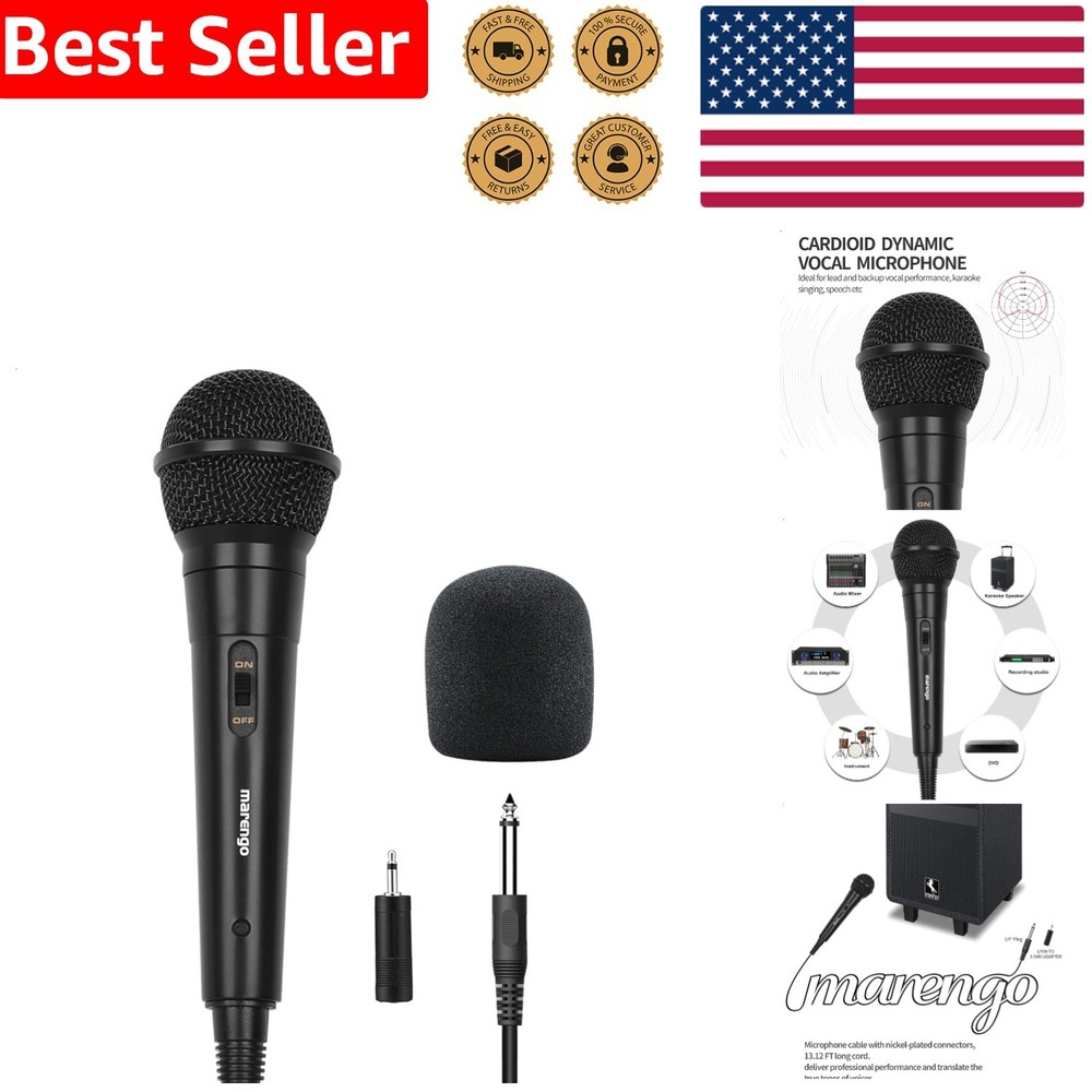 Pro Handheld Microphone Wired Cardioid Dynamic Mic 13ft Cable Karaoke Stage Amp