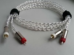 1Pair OCC Silver RCA Audio Cable interconnect wire hifi