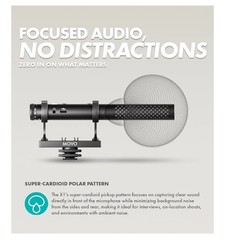 Movo X1 Supercardioid Shotgun Microphone – For DSLR, Smartphones, and Computers
