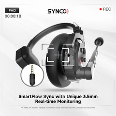 SYNCO XTalk X2 Full-Duplex AEC Wireless Intercom Headset System Random Master