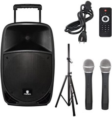 PRORECK Freedom 15 Loudspeaker 800W Portable Trolley DJ Stage Gig Wireless Mic