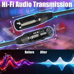 XLR Cables, DMX Cable Male to Female (4Pack), Microphone Cable 4ft/1.2m Wire …