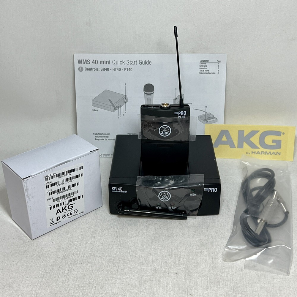 AKG WMS40 Mini Instrumental Set Band US45-B 661.100 MHz #3348H00070 NEVER USED