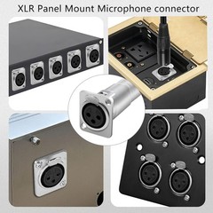 XLR 3 Pin Pass Through Panel Mount Connector,Mic XLR 3PIN D-Type Female to Male