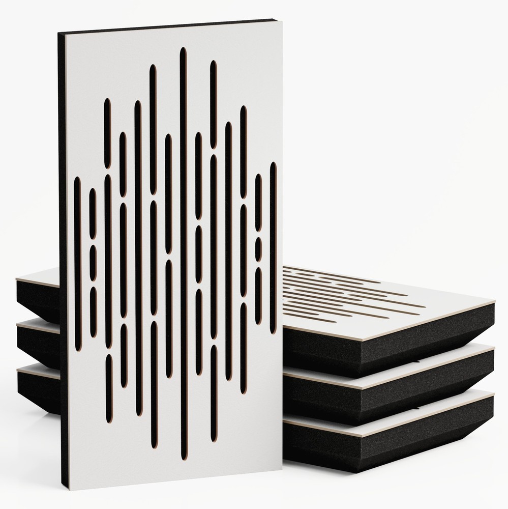 4Pack Soundproofing Foam Panel „Wave“ 50x25cm Narrow Acoustic Studio Diffusion