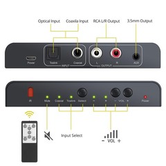 PROZOR 192KHz Digital to Analog Audio Converter Digital Toslink Coaxial SPDIF…