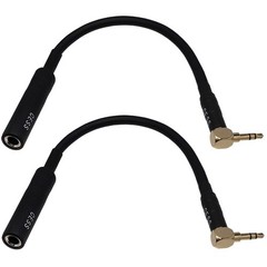CESS-270 Elbow Connector Right Angle 3.5mm Male to 6.35mm 1/4 Inch TRS Female…