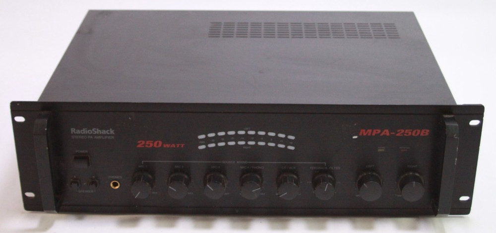 RadioShack Stereo PA Amplifier 250 Watt MPA-250B As Is Parts Repair Untested