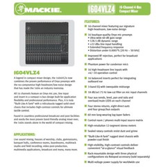 Mackie 1604 VLZ4 VLZ-4 16-Ch 4-Bus Mic/Line Mixer w/ ONYX Preamplifiers #620