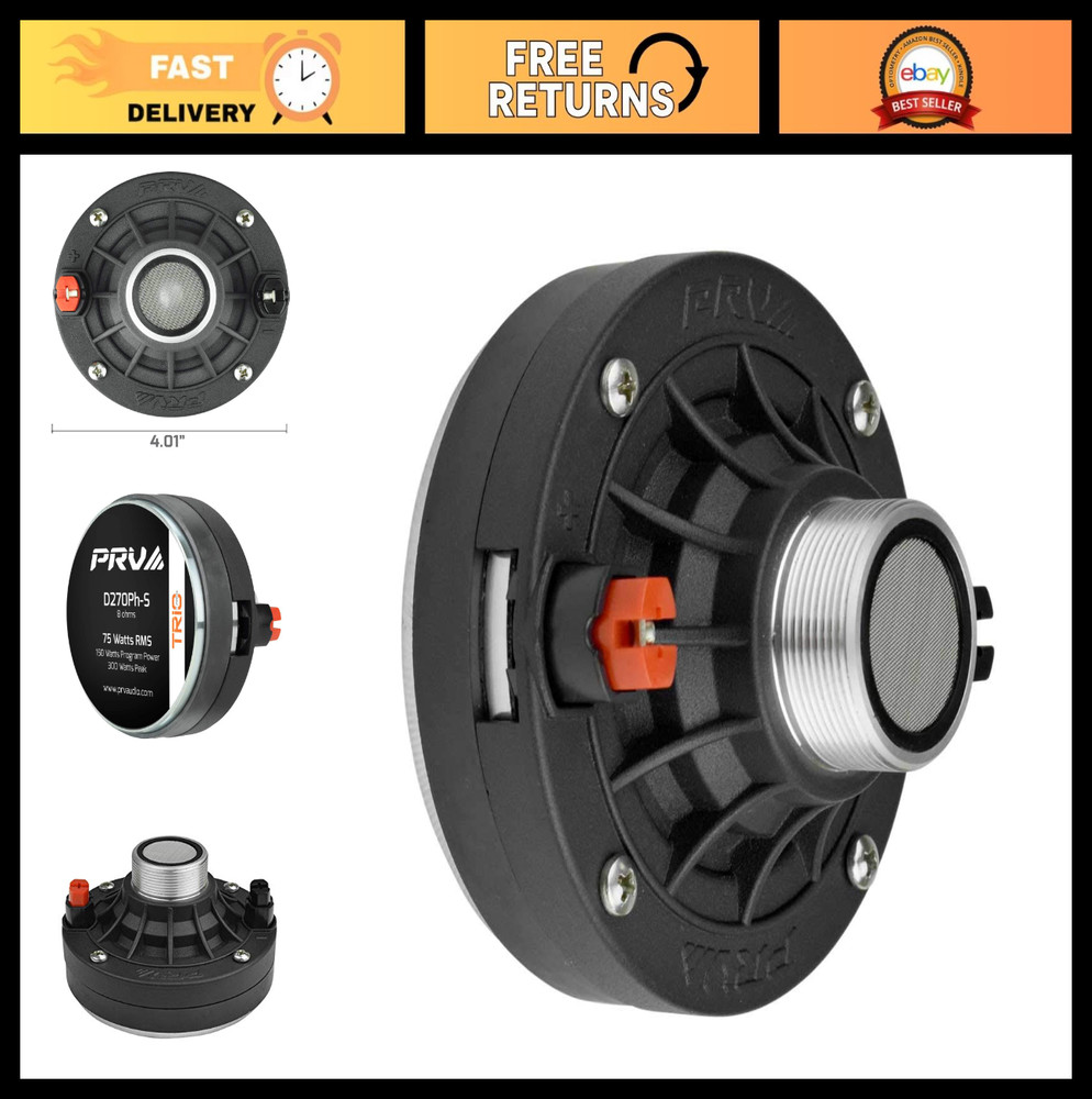 1″ Compression Driver for Vocal Reproduction, 150W 8 Ohm, Compact Design, 2″ Voi