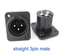 10pcs Microphone XLR 3Pin Male Panel Chassis Mount Socket Audio Connector Black