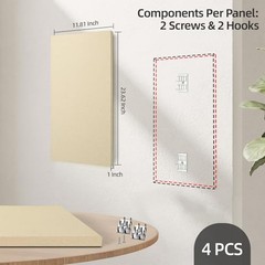4 PCS Acoustic Panels, 24“x12“ Fabric Soundproof Wall Panels, 4 Pack Linen