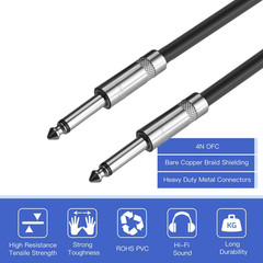 2Pack 200 Ft 1/4″ Speaker Cables, True 12AWG Patch Cords, 1/4 Male Inch DJ/PA Au