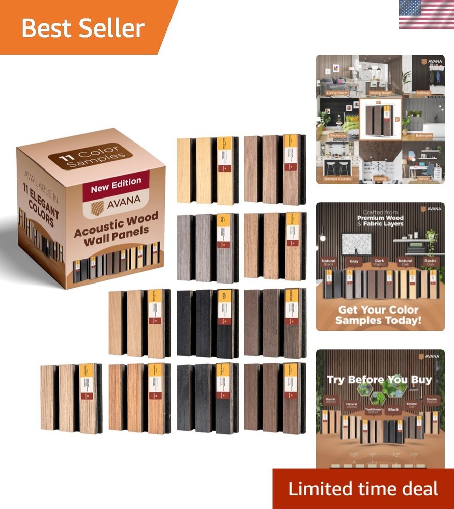 Acoustic Wall Panels Color Samples Pack – Wood Panels for Wall Decor – Inter…