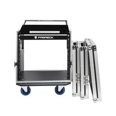 PRORECK 10U 20″ Slant Mixer Top Rack Case Plywood Road Case with Casters