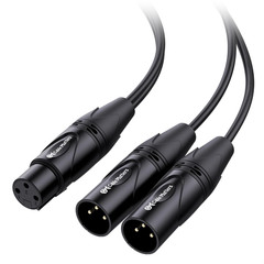 Balanced XLR Splitter Cable – 1.5Ft / 0.5M, XLR Y Cable 2 Male to 1 Female