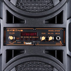 Dual 6.5″ Party Portable Bluetooth Speaker Heavy Bass Sound Remote FM LED Light