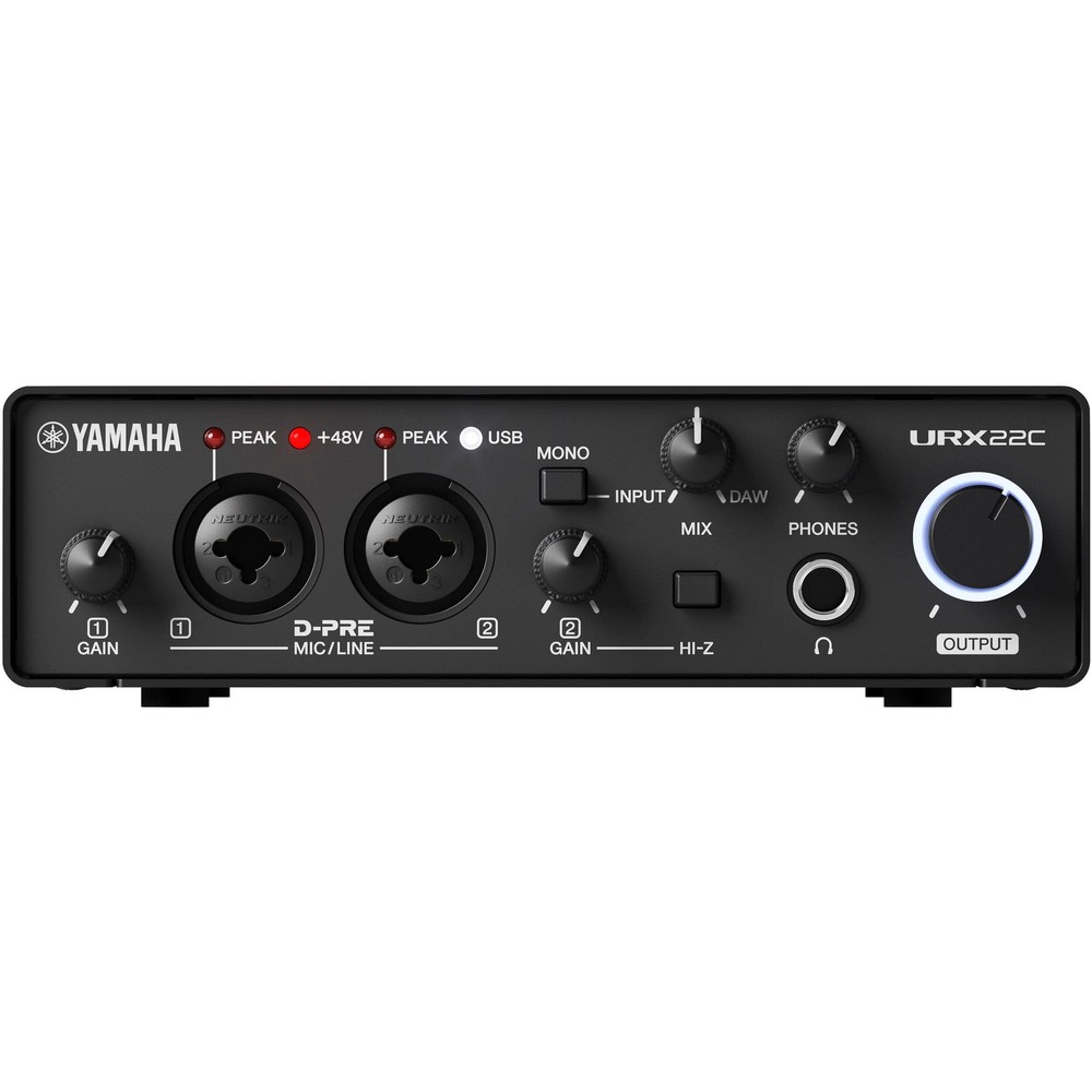 Yamaha URX22C 2×2 USB-C Audio Interface, Black