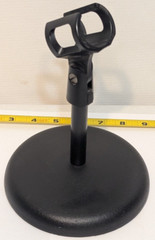 Table Top 6″ Round Base Mic Stand 3.5″ Shaft w/Clip Solid Sturdy 4lb Free Ship