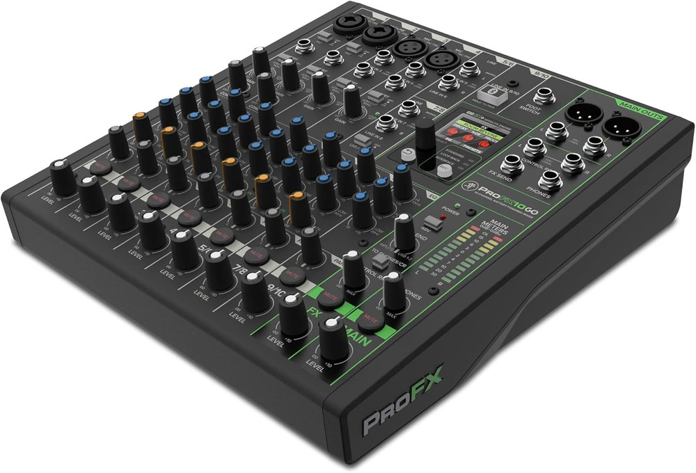 Profx10 GO Battery-Powered 10-Channel Analog Audio Mixer with Bluetooth, USB-C R