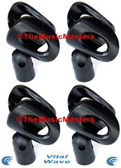 (4) X-Large Wireless MICROPHONE CLIP Karaoke Tripod Stand Mic Holder Clamp Mount