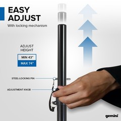 Gemini Professional Heavy Duty PA Speaker Stand – Adjustable Height Tripod St…