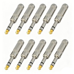 10,1/4 Stereo TRS heavy duty male audio speaker guitar cable connector plug JACK