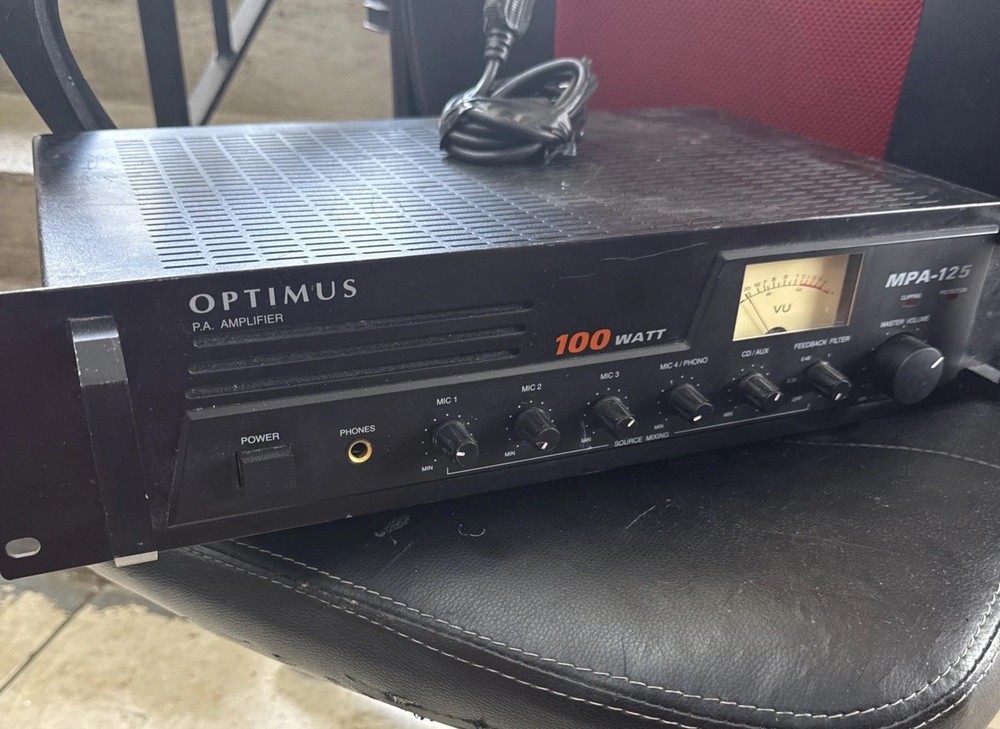 Radio Shack Optimus MPA-125 Mono Pa mixer Amplifier 100 Watts Rackmount Tested