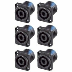 6x Neutrik NL4MP 4 Pole Speakon Chassis Panel Mount Connector Speaker Terminal