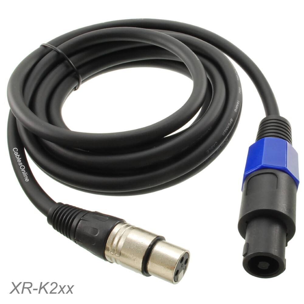 SpeakOn Type Plug to XLR Female Extension 16AWG Speaker Cable