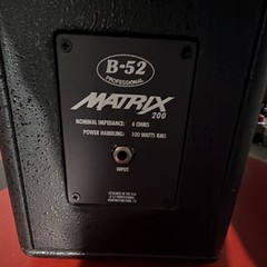 B-52 Matrix 200 Passive PA Speaker, 100W RMS 4 Ohm, Black, 6.35mm Jack