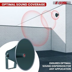 5 Core PA Speaker Paging Horn Throat 16 inch Outdoor Siren All Weather Use