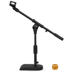 InnoGear Adjustable Desk Microphone Stand, Weighted Base with Medium, Black