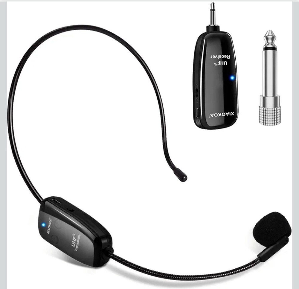 Lightweight Wireless Microphone Headset with Dual Plugs – Perfect for Speakers