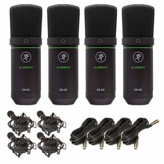 Mackie EM-91C Studio Podcasting Recording Condenser Microphones 4 Pack
