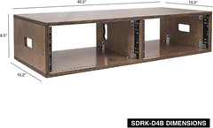 DIY 2x4U Studio Rack in Weathered Brown Baltic Birch for Home Studio